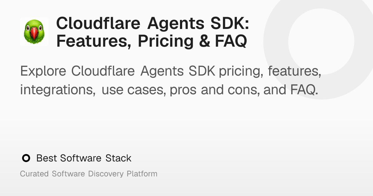 Cloudflare Agents SDK: Features, Pricing & FAQ